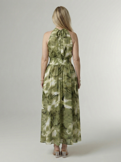 Gerlindis | Maxikleid mit Batikdruck in Gelb