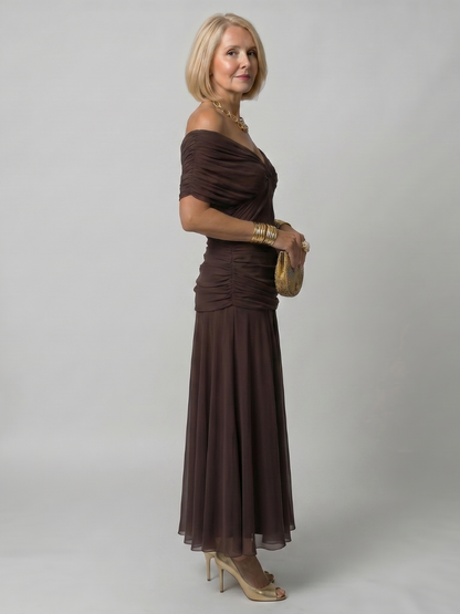 Isolde-Marie | Midikleid mit Blütendruck in Violett