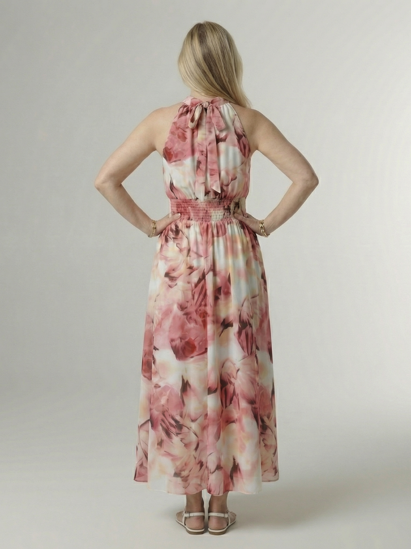 Gerlindis | Maxikleid mit Batikdruck in Gelb