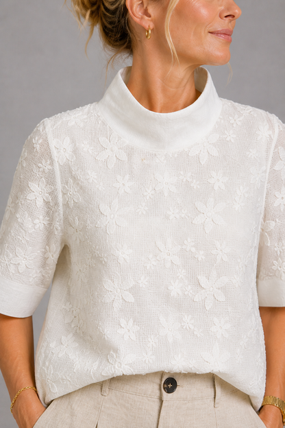 Wilhelmine | Top mit Stickerei