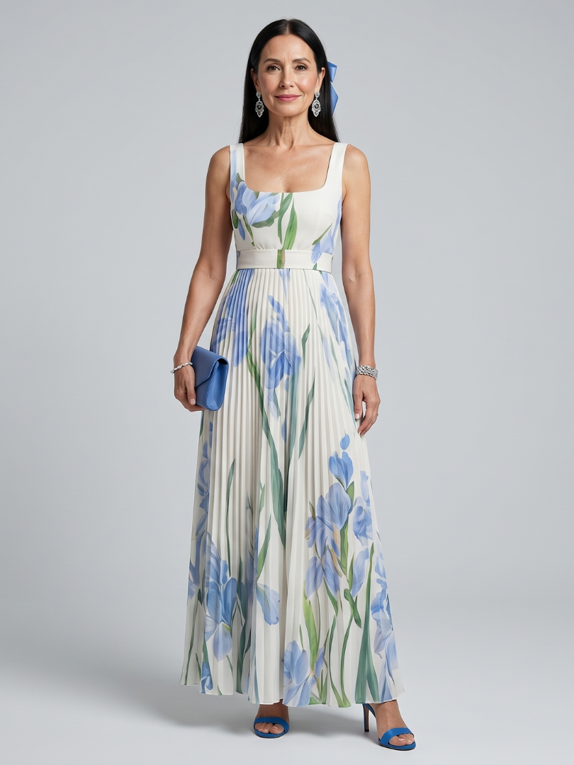 Berthilde-Luise | Plisseekleid mit Irisdruck