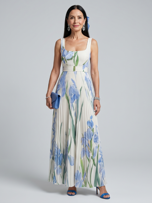 Berthilde-Luise | Plisseekleid mit Irisdruck