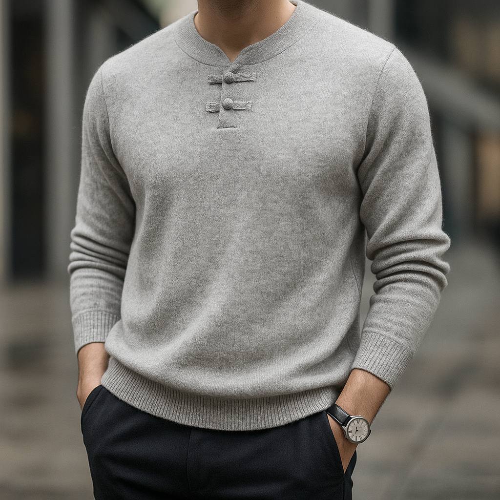 Regina-Luise | Pullover in Kaschmir-Optik mit Stehkragen