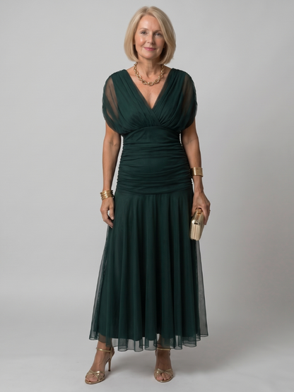 Isolde-Marie | Midikleid mit Blütendruck in Violett