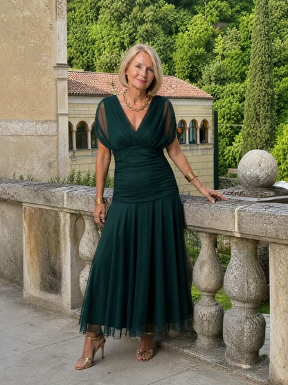 Isolde-Marie | Midikleid mit Blütendruck in Violett