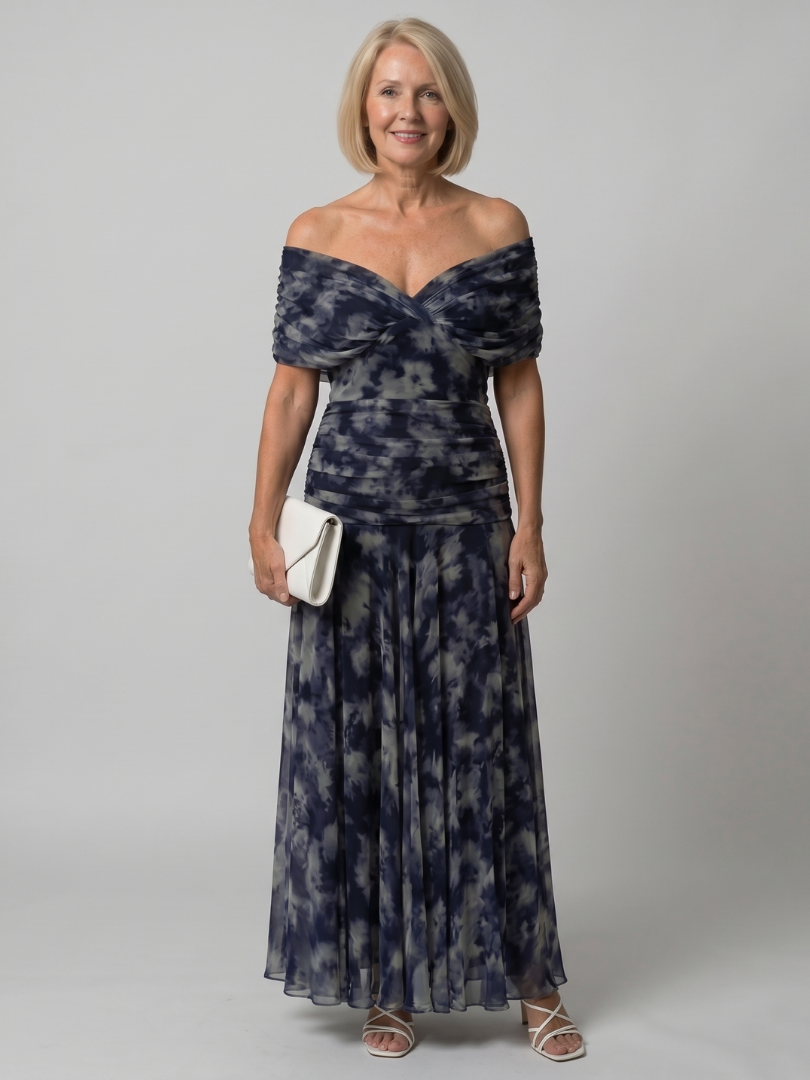 Isolde-Marie | Midikleid mit Blütendruck in Violett