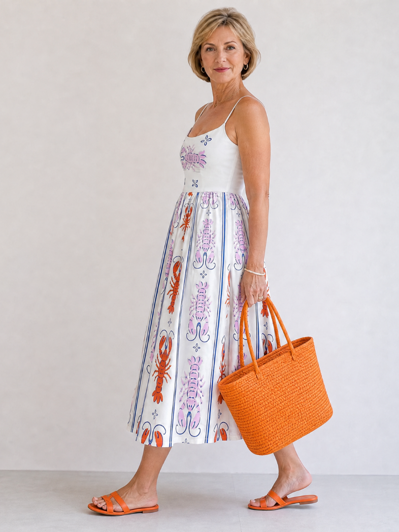 Gisela | Midikleid mit Hummerdruck