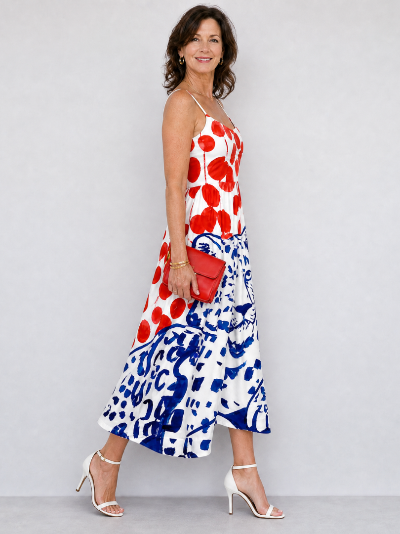 Nele | Midikleid mit Leoparden- und Punktmuster