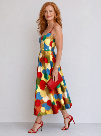 Meike | Midikleid mit großen Punkten
