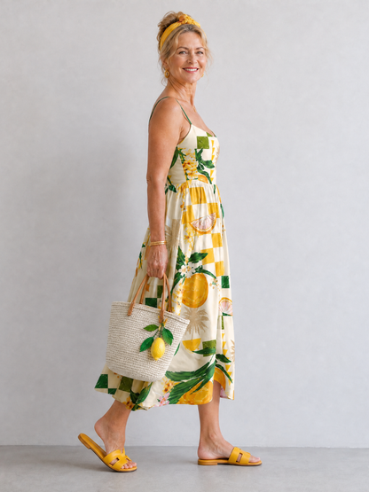 Wiebke | Midikleid mit Zitrusdruck