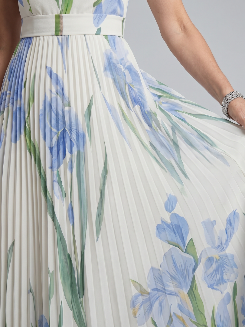 Berthilde-Luise | Plisseekleid mit Irisdruck
