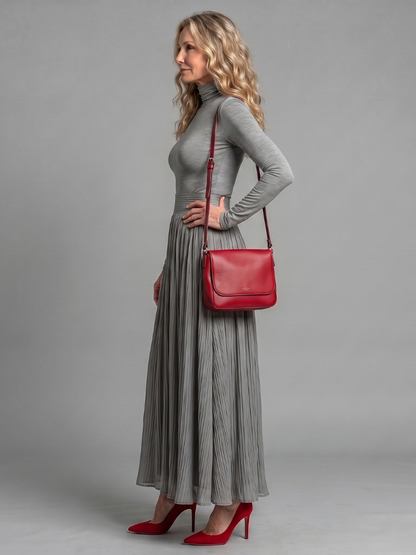 Gertrude | Kleid mit Rollkragen und Plisseerock