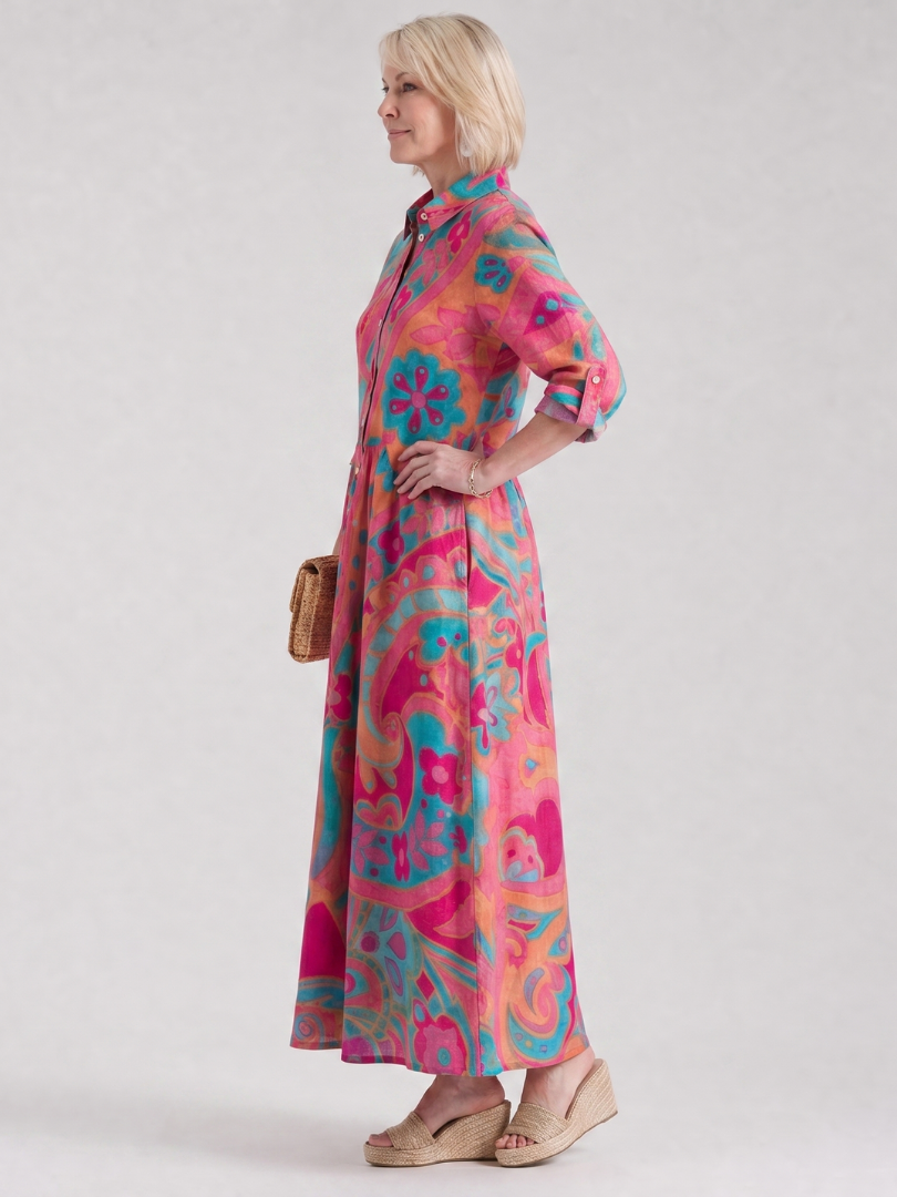 Ariane | Hemdblusenkleid mit Ornamentdruck