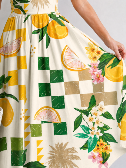 Wiebke | Midikleid mit Zitrusdruck