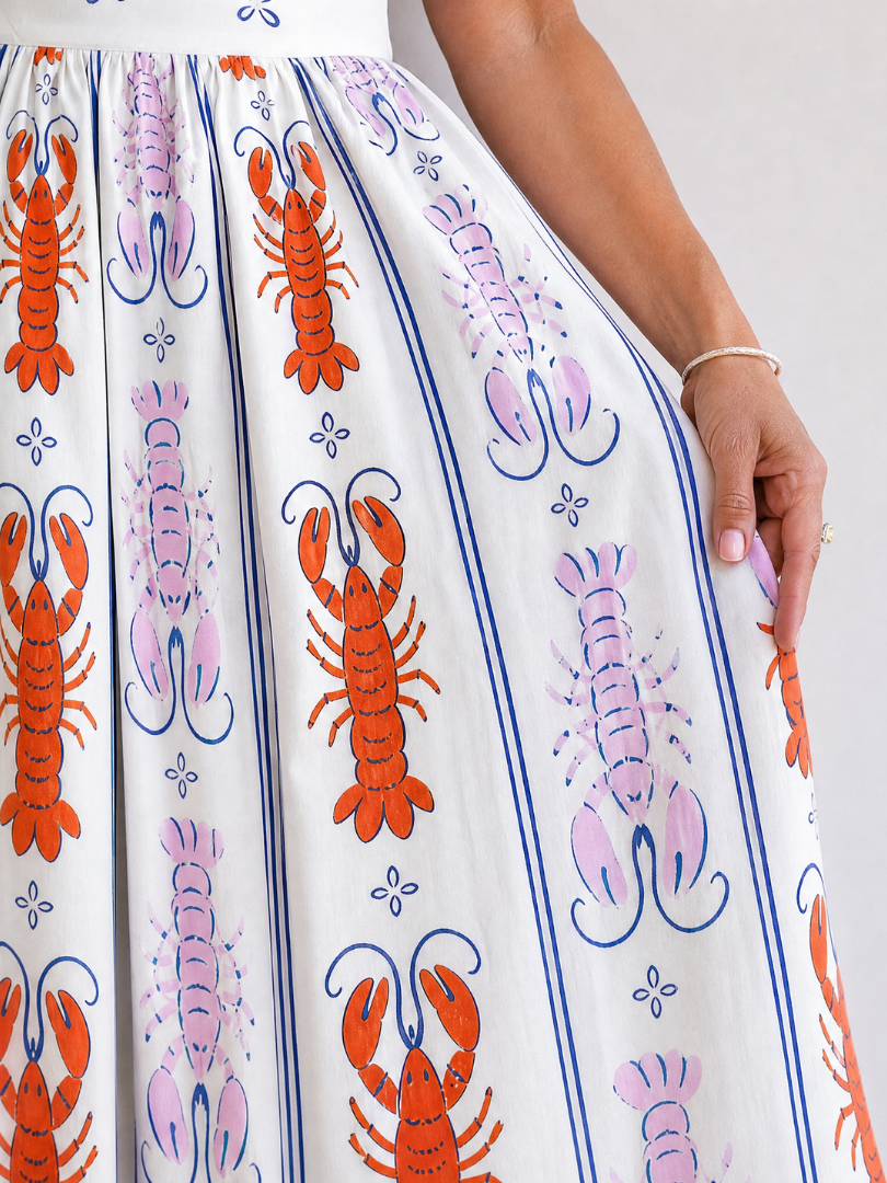 Gisela | Midikleid mit Hummerdruck