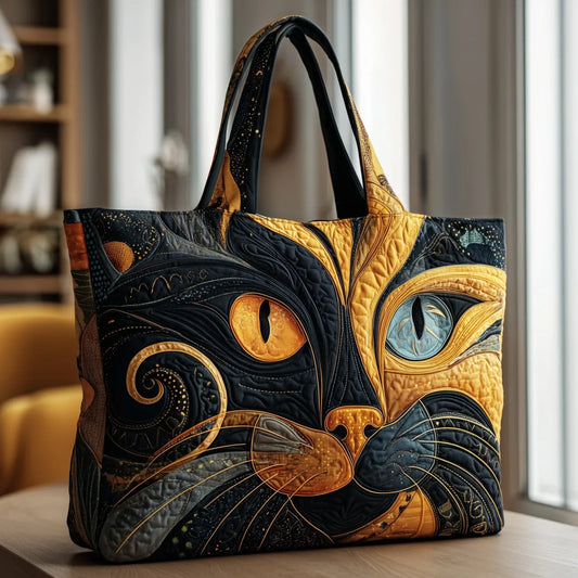 Michaela | Gesteppte Tragetasche mit Motiv Mystische Katze