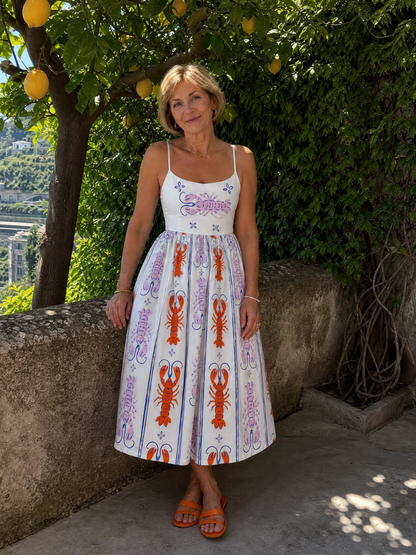 Gisela | Midikleid mit Hummerdruck