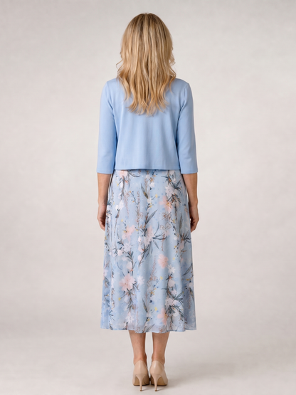 Edda | Midikleid mit Blütendruck und passendem Bolero
