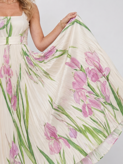 Emmeline | Plisseekleid mit Tulpendruck