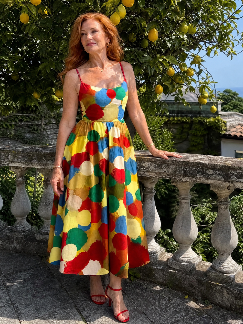 Meike | Midikleid mit großen Punkten