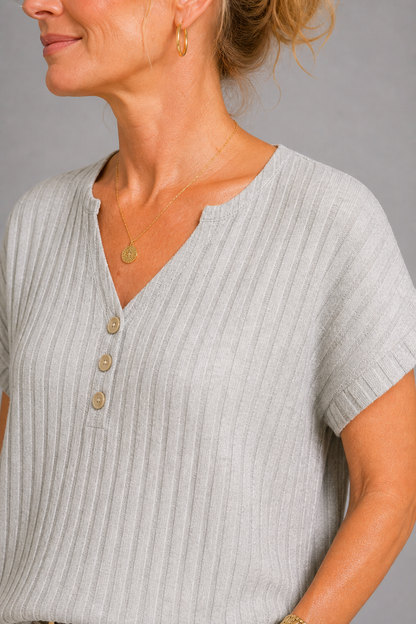 Hannelore | Stricktop mit Knopfleiste