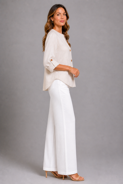 Agnes | Bluse in Leinenoptik