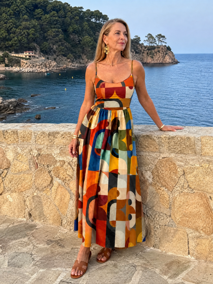 Ulrike | Midikleid mit geometrischem Muster