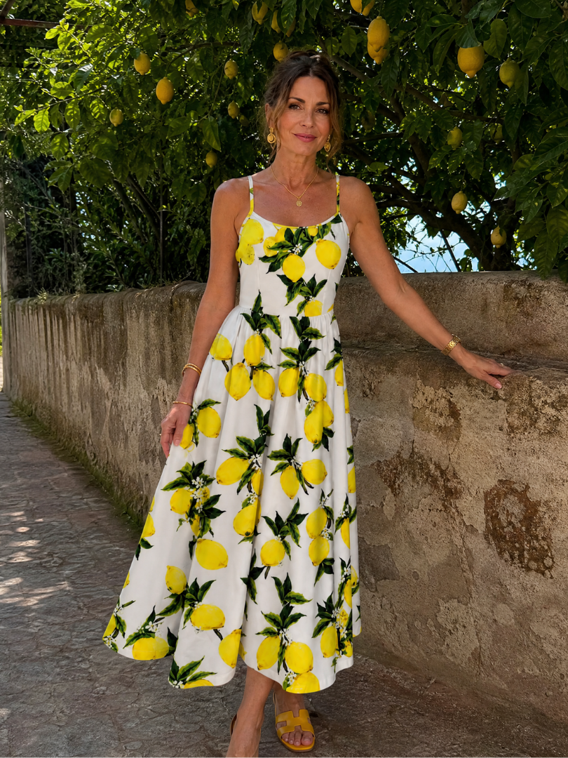 Erika | Midikleid mit Zitronenprint