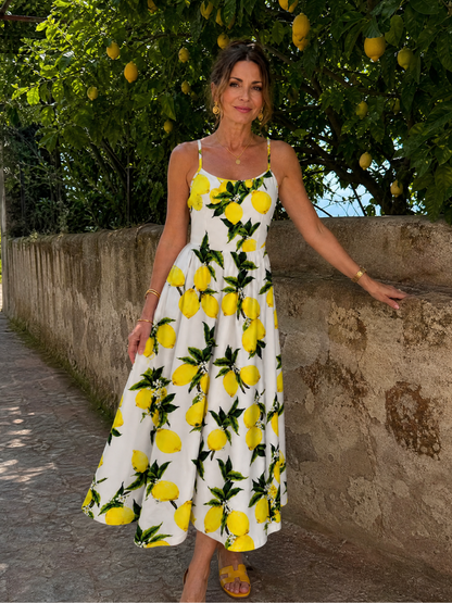 Erika | Midikleid mit Zitronenprint