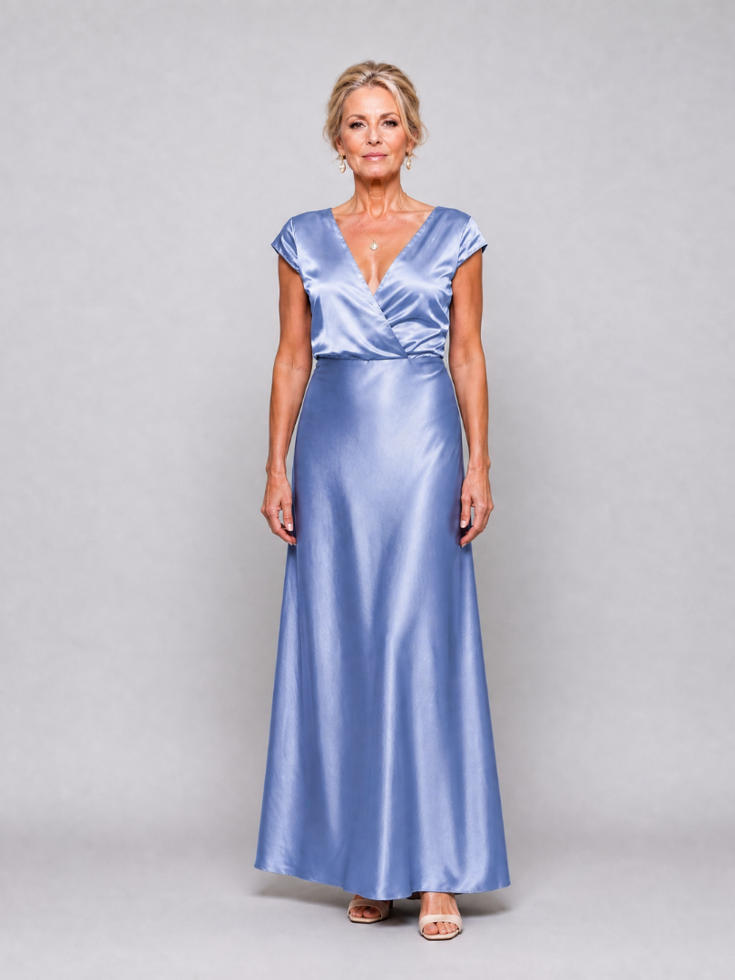 Melusine | Maxikleid in Rosé mit Satinglanz