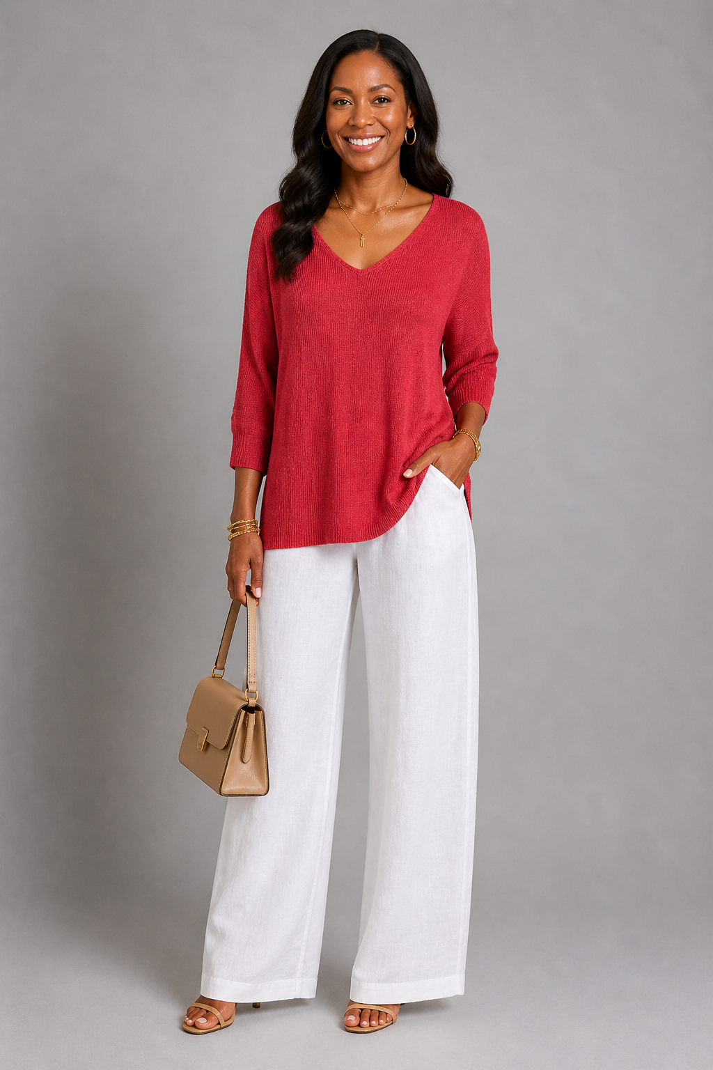 Erna | Stricktop in Rot