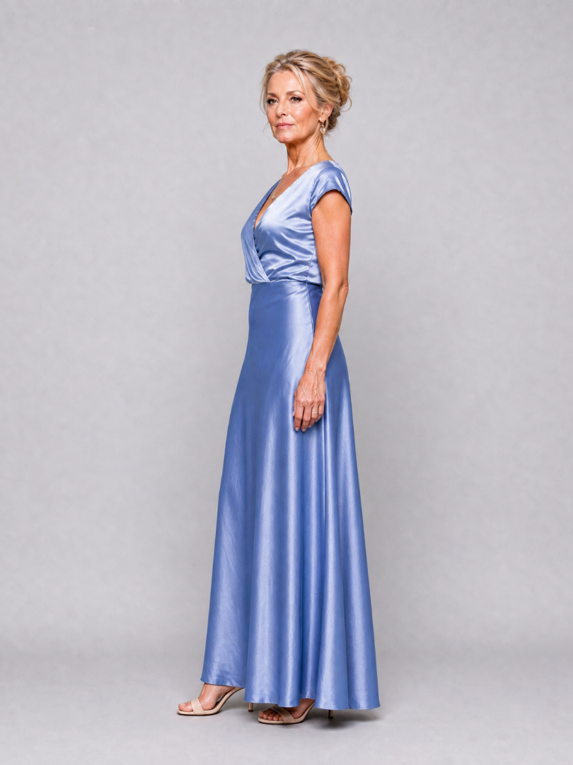 Melusine | Maxikleid in Rosé mit Satinglanz