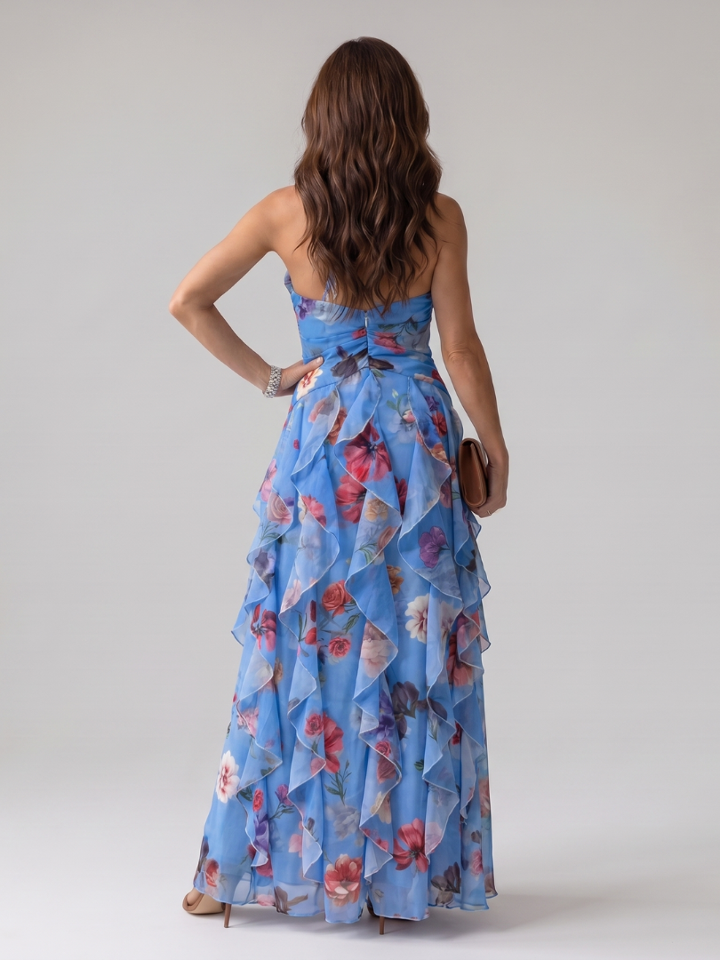 Rosaminde | Maxikleid mit Blütendruck in Flieder