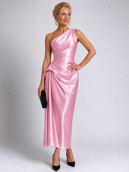 Cornelia | Midikleid mit One-Shoulder-Drapierung