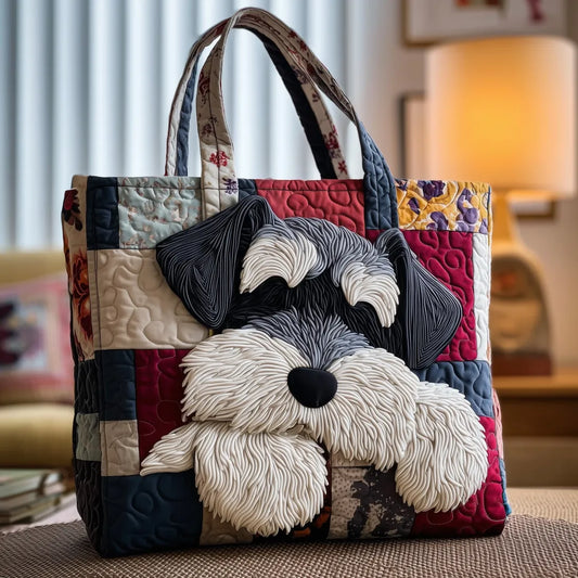 Benita | Gesteppte Tragetasche mit Motiv Schnauzer