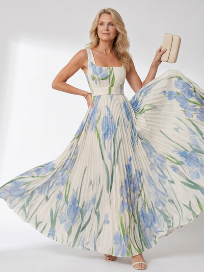 Emmeline | Plisseekleid mit Tulpendruck