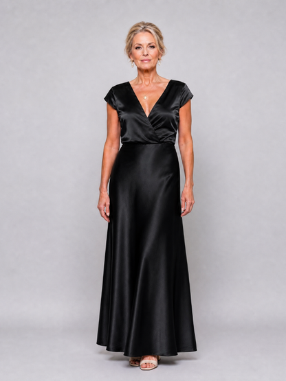 Melusine | Maxikleid in Rosé mit Satinglanz