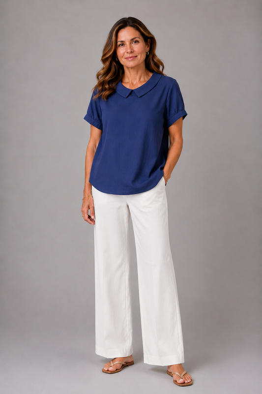 Ruth | Bluse mit Bubikragen