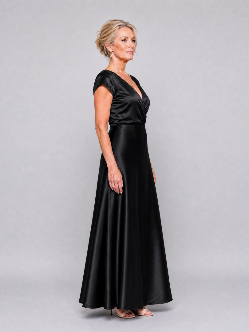 Melusine | Maxikleid in Rosé mit Satinglanz