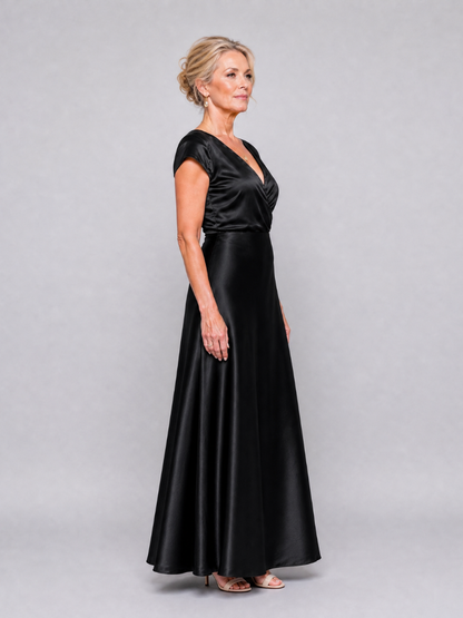Melusine | Maxikleid in Rosé mit Satinglanz