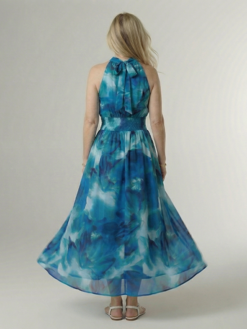Gerlindis | Maxikleid mit Batikdruck in Gelb