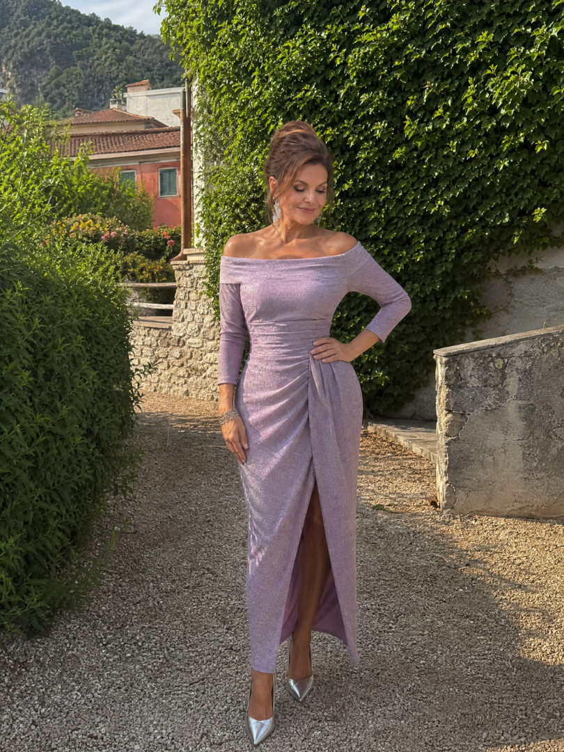 Wilma | Midikleid mit schulterfreiem Ausschnitt