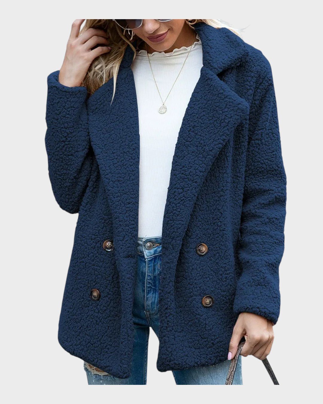 Ada | Cremefarbener Teddy-Kurzmantel