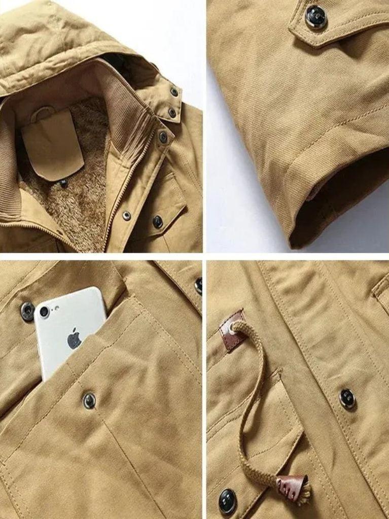 Adrian | Camelfarbene Outdoorjacke mit Kapuze