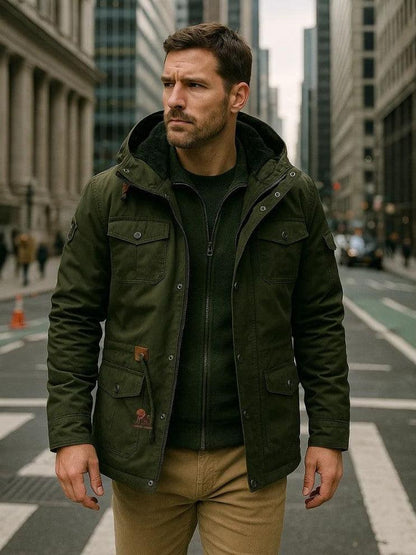 Adrian | Camelfarbene Outdoorjacke mit Kapuze