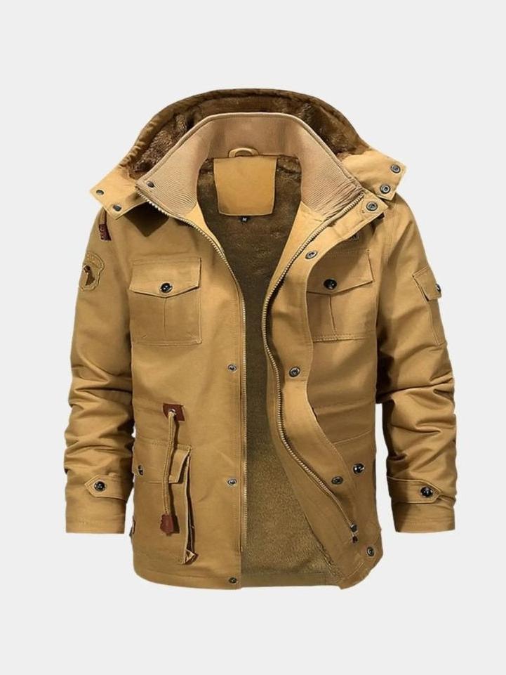 Adrian | Camelfarbene Outdoorjacke mit Kapuze