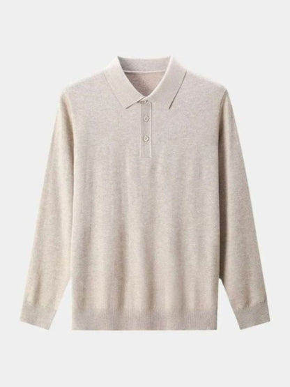 Adrian | Graues Langarm-Poloshirt