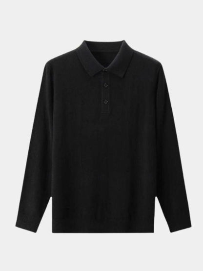 Adrian | Graues Langarm-Poloshirt