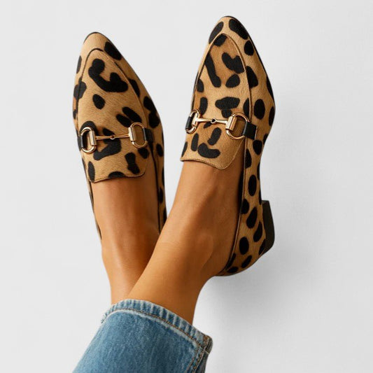 Ariane | Leoparden-Loafer mit Blockabsatz