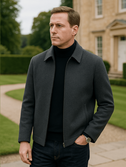 Alexander | Graue Freizeitjacke mit Reißverschluss